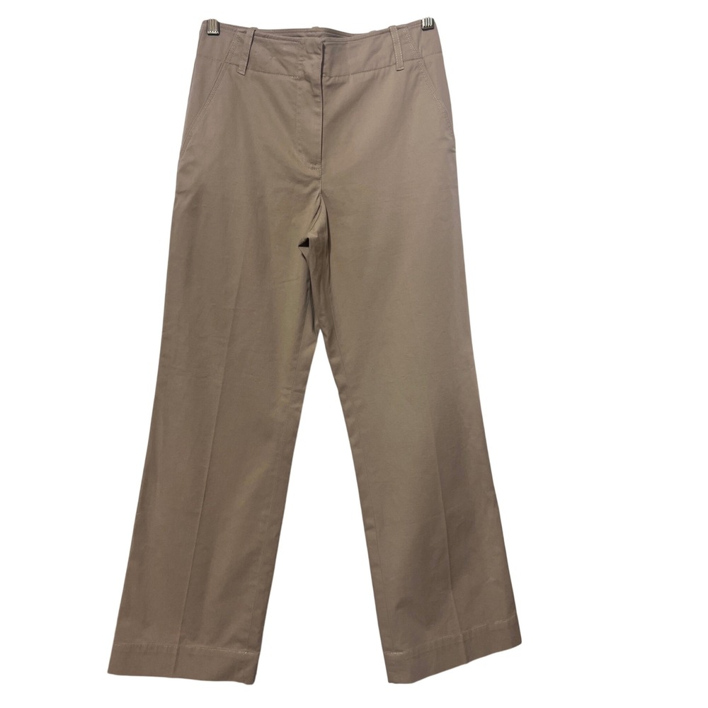 Talbots Petites Khaki Trousers Size 2P Tan Straight Leg Stretch Pants MA804